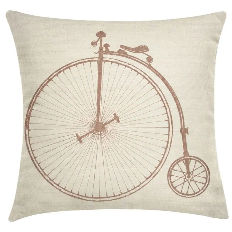 Capa de Almofada Estampada 40x40cm Bicicleta