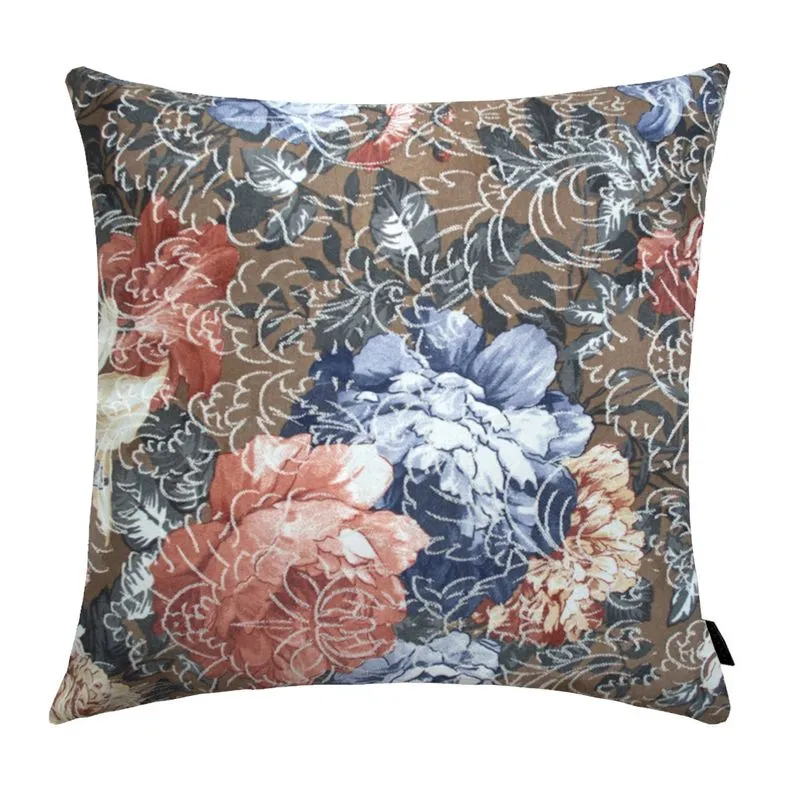 Almofada Onix Jacquard Floral 40x40cm Marrom