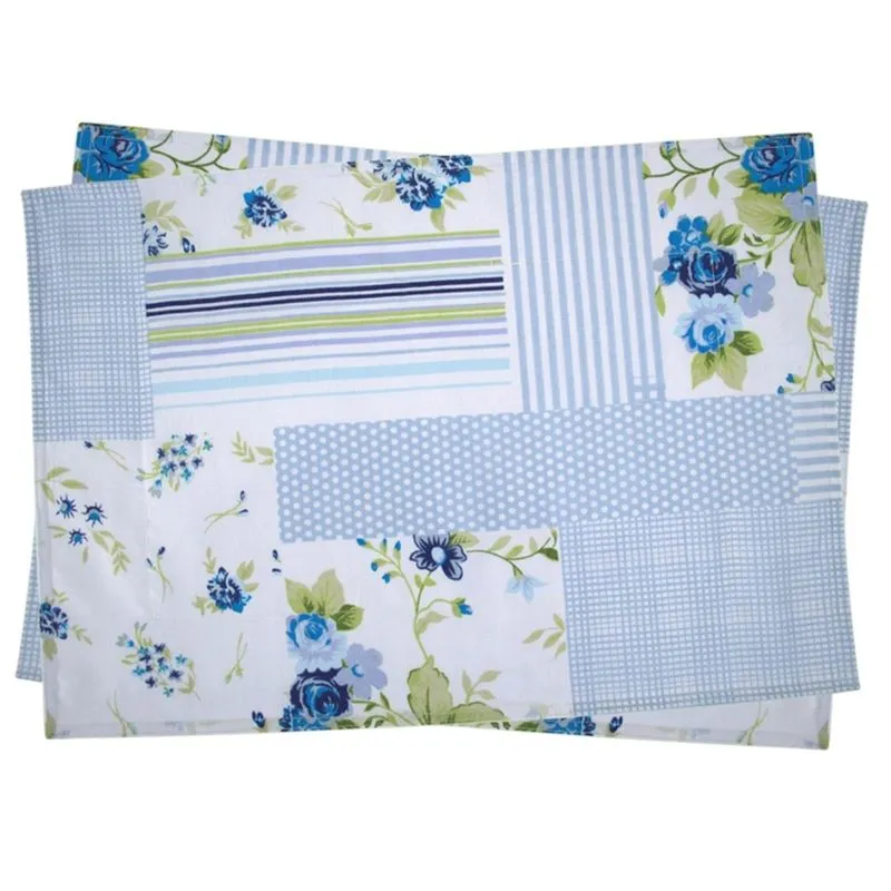 Jogo Americano Patchwork 2 Peças 33x48cm Azul