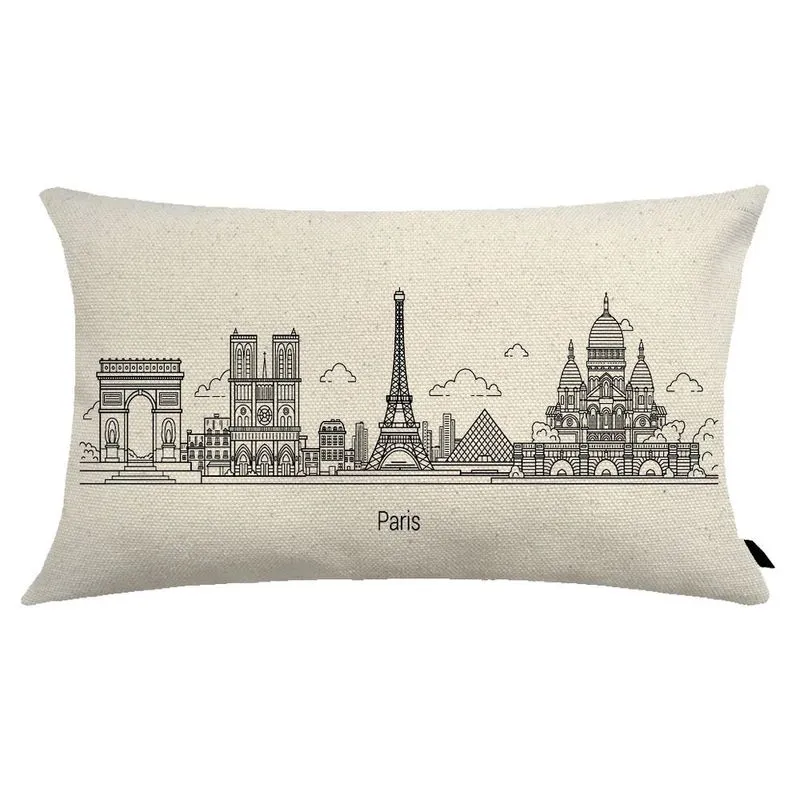Almofada City Retangular Estampada 30x50cm Paris