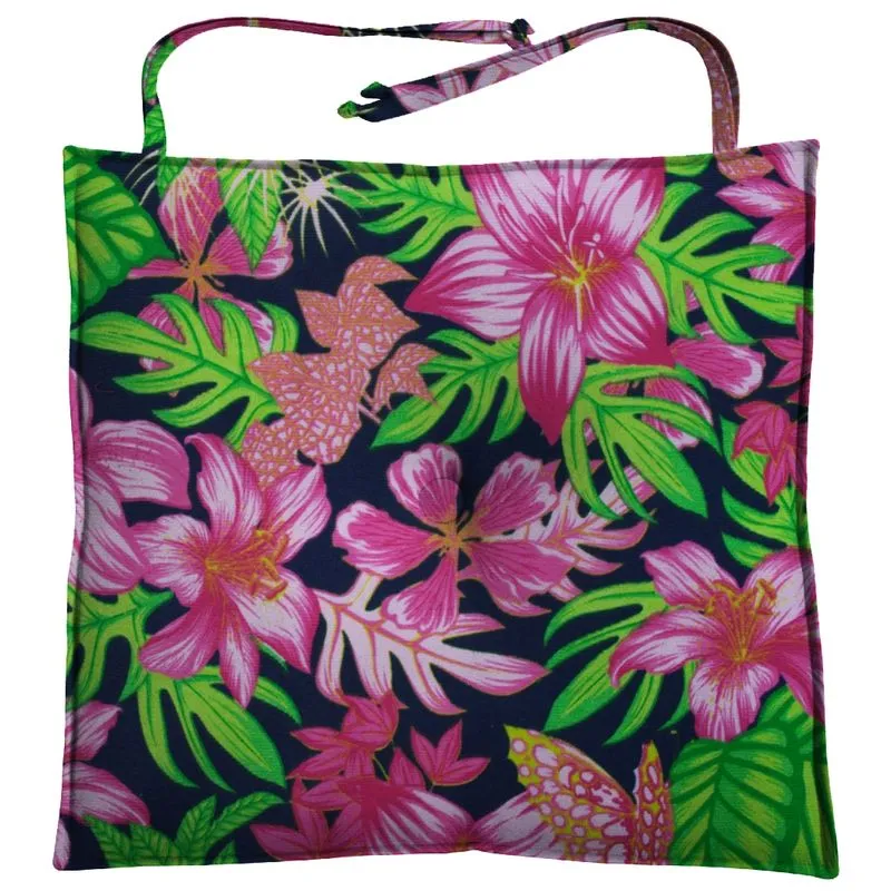 Almofada Para Assento de Cadeira 40x40cm Tropical Moond - Preto