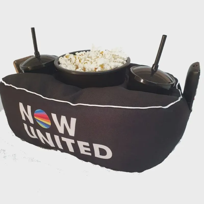 Almofada Com Bolso Porta Pipoca Balde + Copos Now United