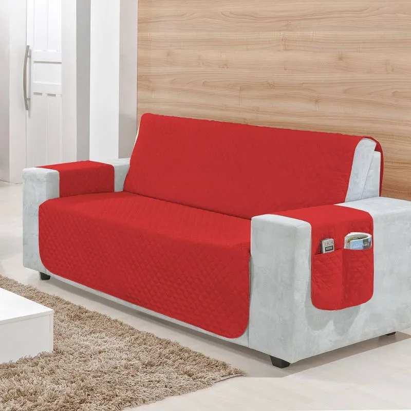Protetor De Sofá 2 Lugares Vermelho Matelado