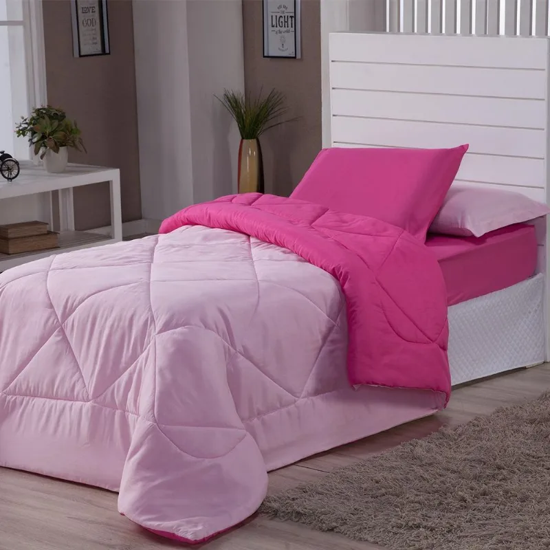 Cobertor Solteiro Rosa/Pink 01 Peça Ternura Poliéster