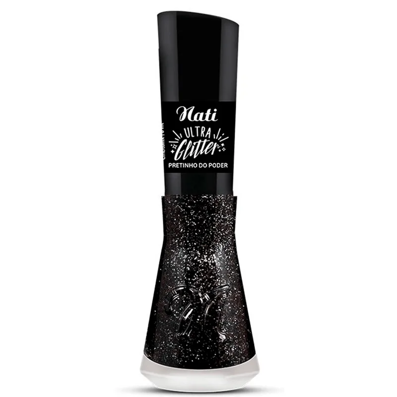 Esmalte Nati Ultra Glitter Pretinho Do Poder