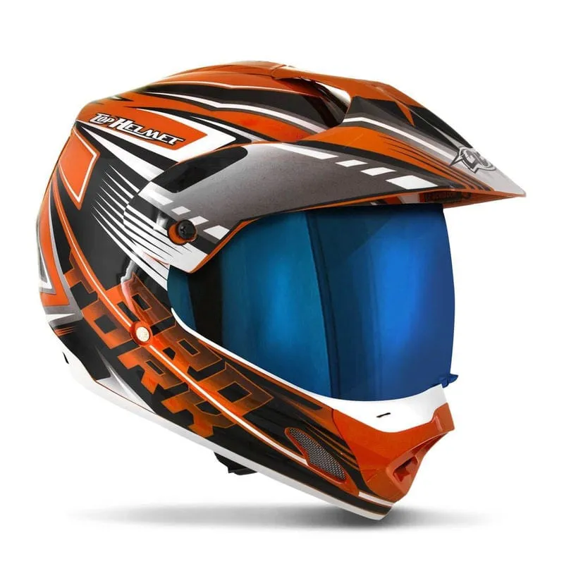 Capacete Cross Th1 Vision Adventure Iridium Laranja 56