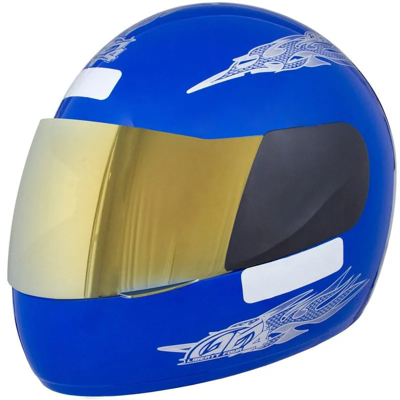 Capacete Liberty Four Amarelo Dourada Azul 58