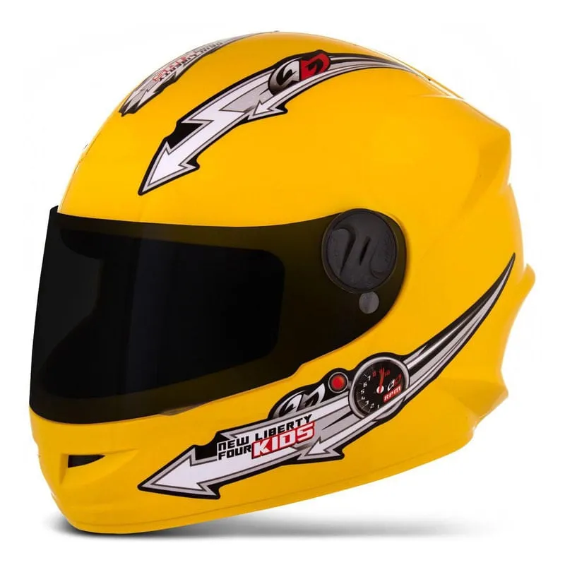 Capacete Liberty Four Kids Infantil 54 Fume Amarelo 54