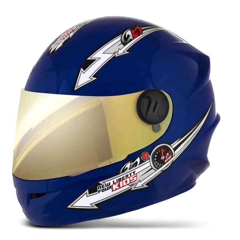 Capacete Liberty Four Kids Infantil 54 Dourada Azul 54