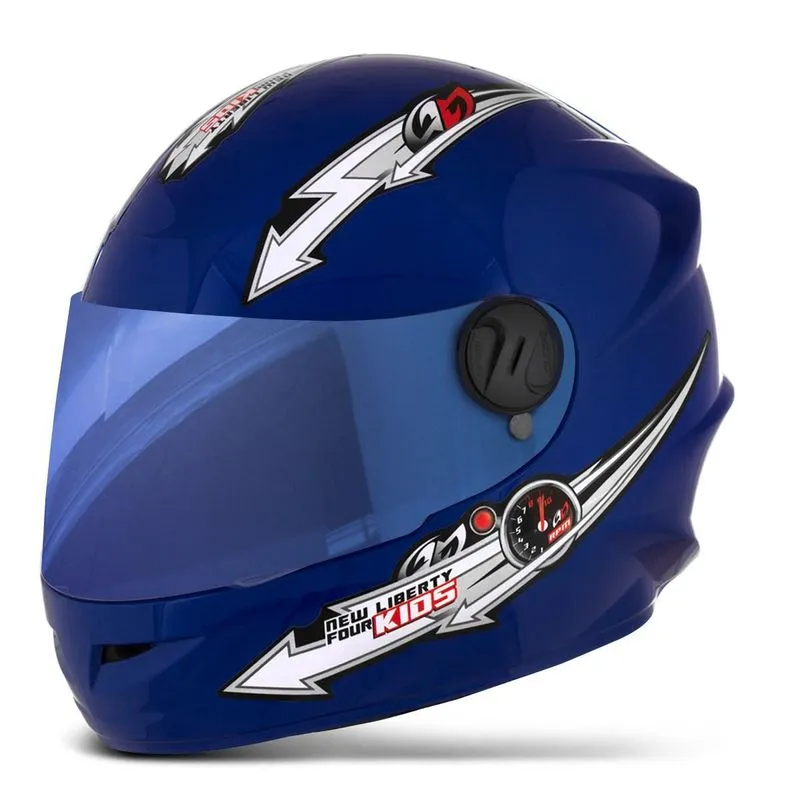 Capacete Liberty Four Kids Infantil 54 Iridium Azul 54