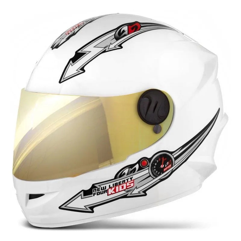 Capacete Pro Tork Liberty Four Kids Dourada Branco 54