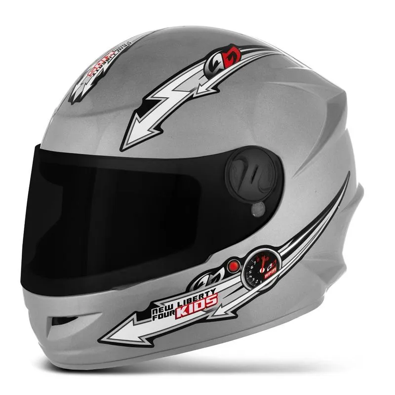 Capacete Liberty Four Kids Infantil 54 Fume Prata 54