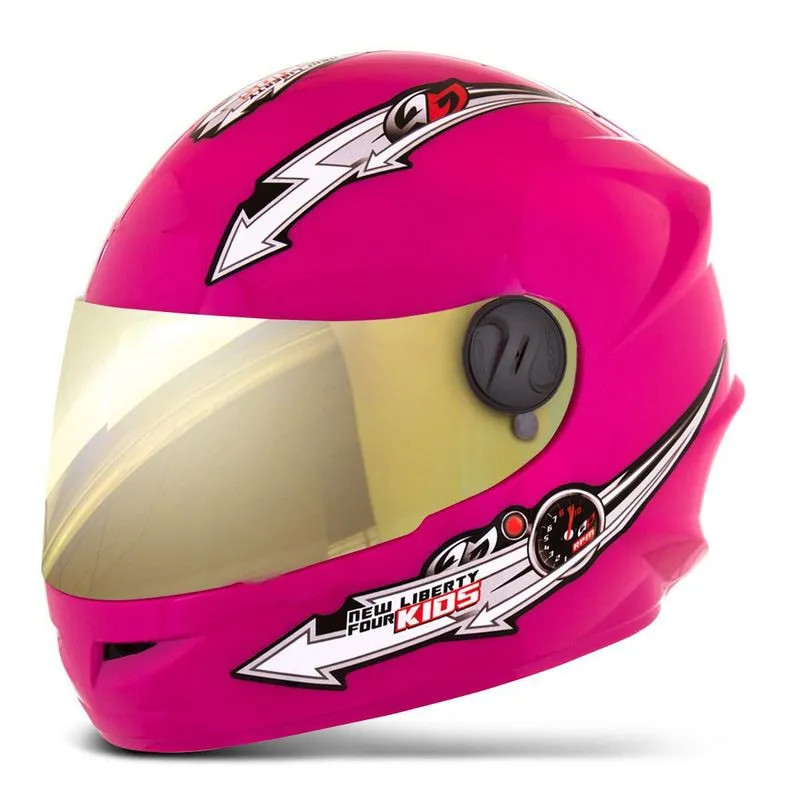Capacete Liberty Four Kids Infantil 54 Dourada Rosa 54