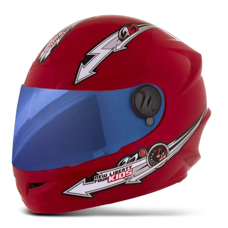 Capacete Liberty Four Kids Infantil 54 Iridium Vermelho 54