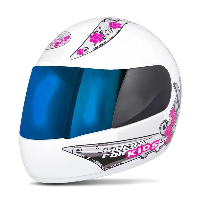 Capacete Liberty Four Kids Girls Iridium Branco 54