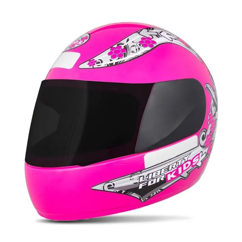 Capacete Liberty Four Kids Girls Fume Rosa 54