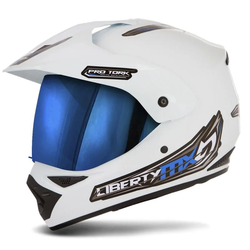 Capacete Liberty Mx Pro Vision Iridium Branco 58