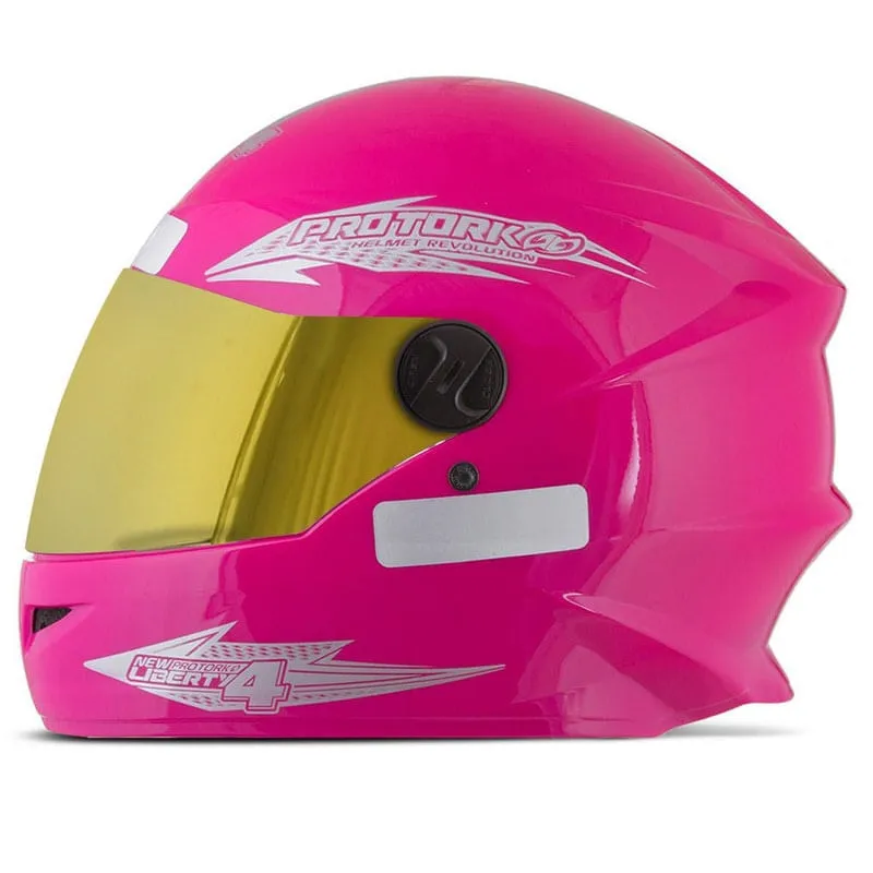 Capacete New Liberty Four Dourada Rosa 58