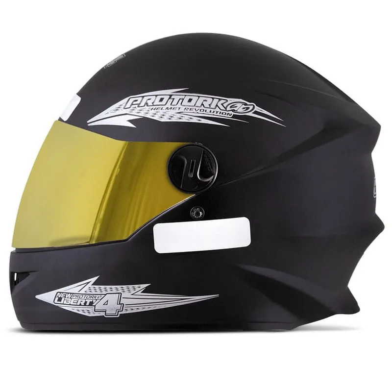 Capacete New Liberty Four Dourada Preto Fosco 60