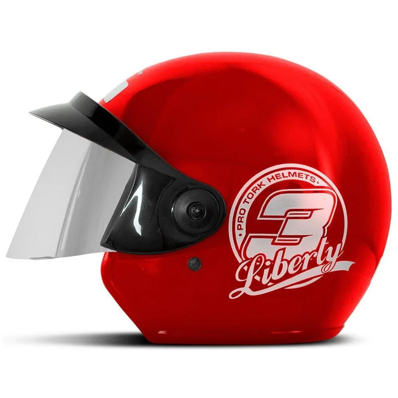 Capacete Liberty Three Amarelo Cromada Vermelho 58