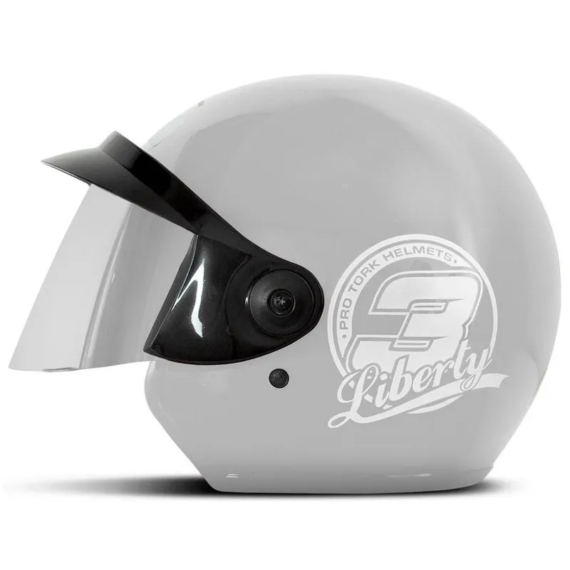 Capacete Aberto Para Moto Motoboy Motociclista Pro Tork Liberty Three 3 Viseira Cromada Abertinho