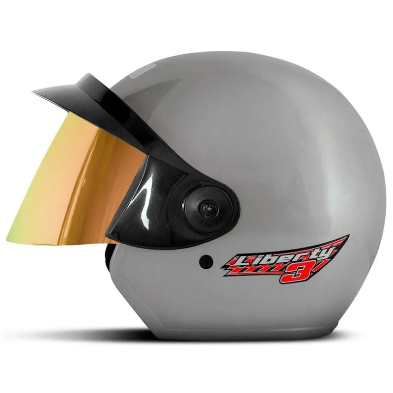 Capacete Liberty Three Dourada Prata 56