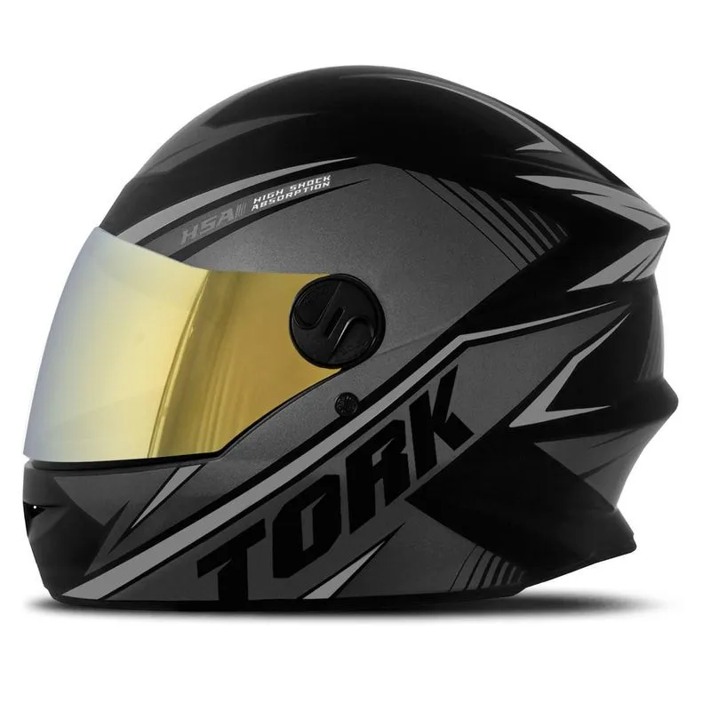 Capacete Protork R8 Dourada Prata 56