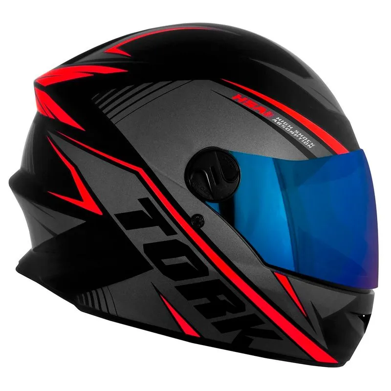 Capacete Fechado Pro Tork R8 Viseira Iridium Cinza/Vermelho Tam 56