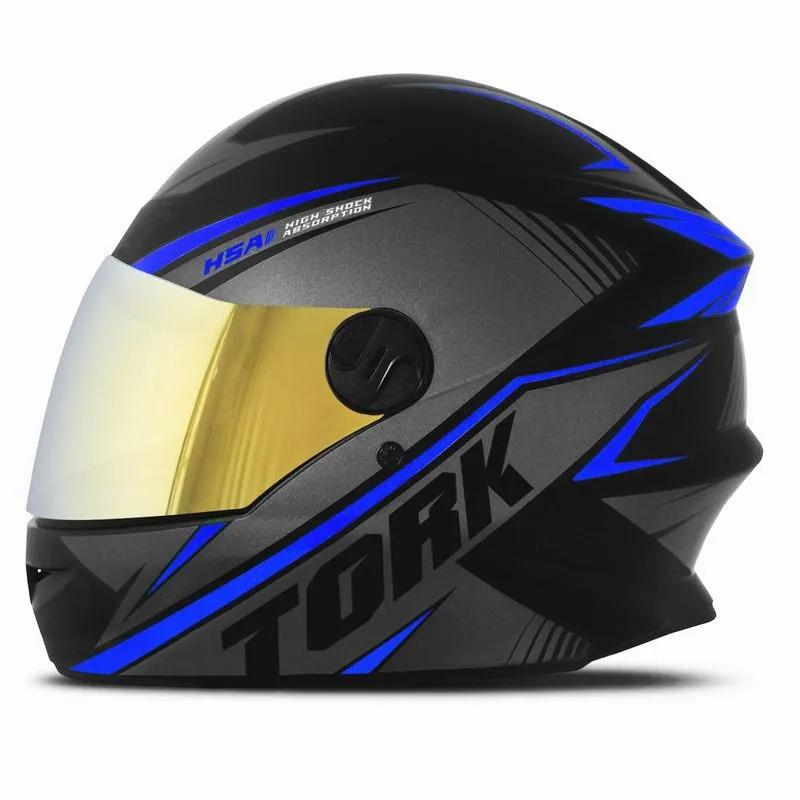 Capacete Protork R8 Dourada Azul 58 Capacete Protork R8 Dourada Azul 58