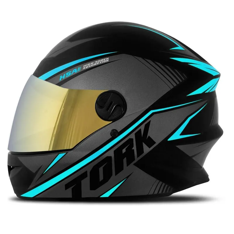 Capacete Protork R8 Dourada Azul Claro 58 Capacete Protork R8 Dourada Azul Claro 58