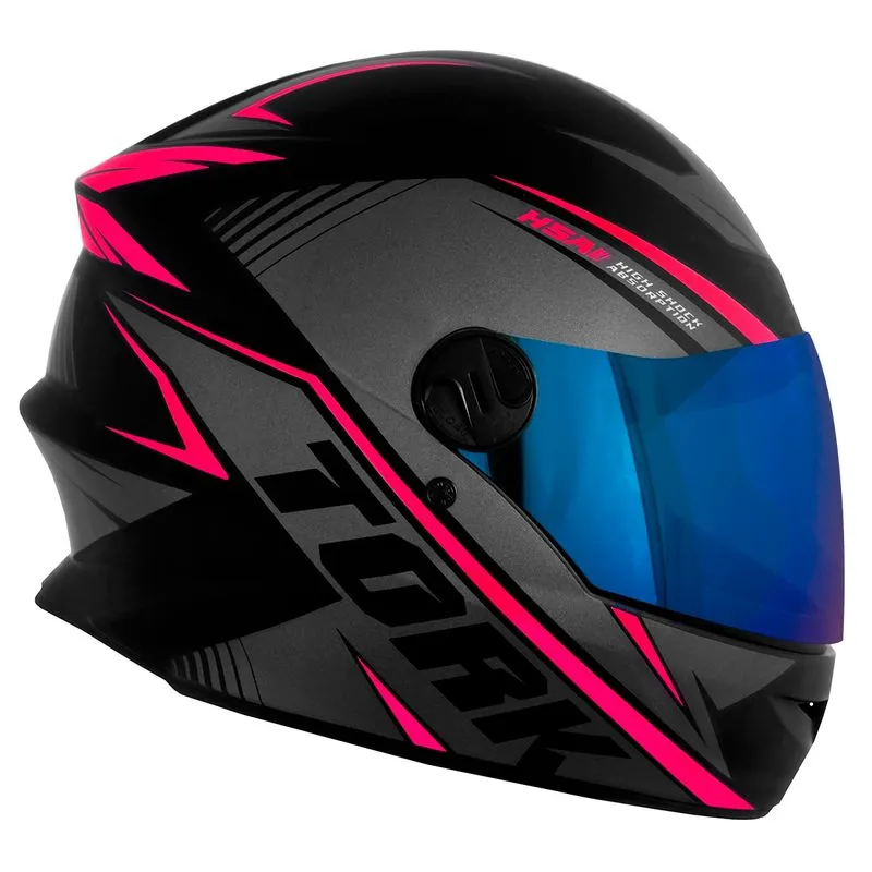 Capacete Fechado Pro Tork R8 Viseira Iridium Cinza/rosa