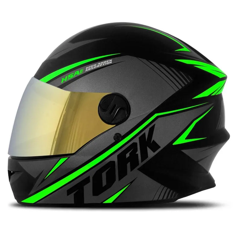Capacete Protork R8 Dourada Verde 60