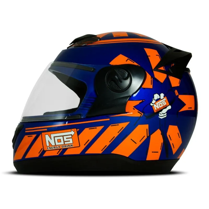 Capacete Protork Evolution G6 Energy Drink Azul - Laranja 56