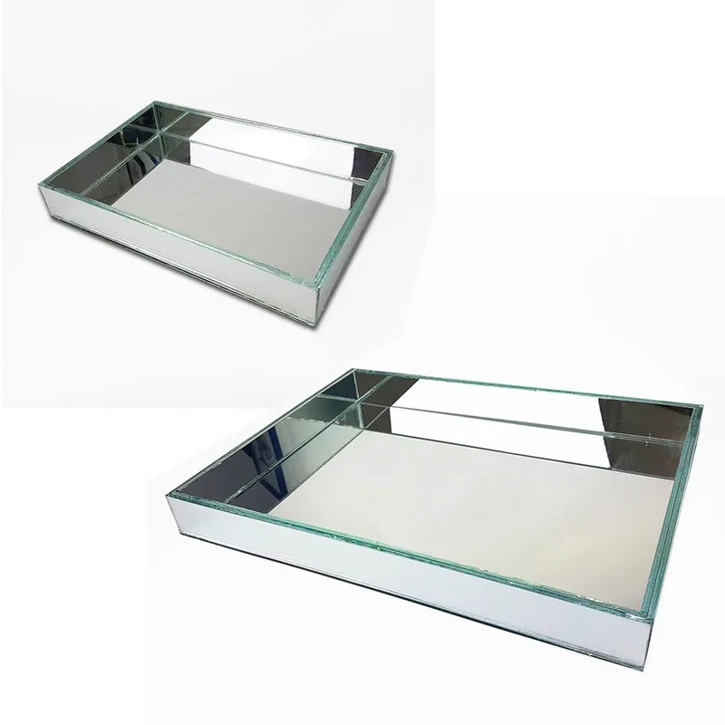 Kit 2 Bandejas Espelhadas Para Sala Jantar Mesa Cozinha
