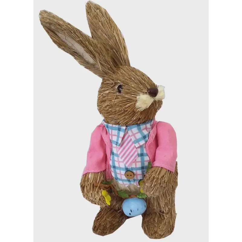 Coelho Macho 30cm De Palha Pascoa Decoração Enfeite Ovos Enfeite Tecido Ovo Casa Coelha Coelhinho Dupla Pelucia Jardim Cesta Chocolate Brinquedo