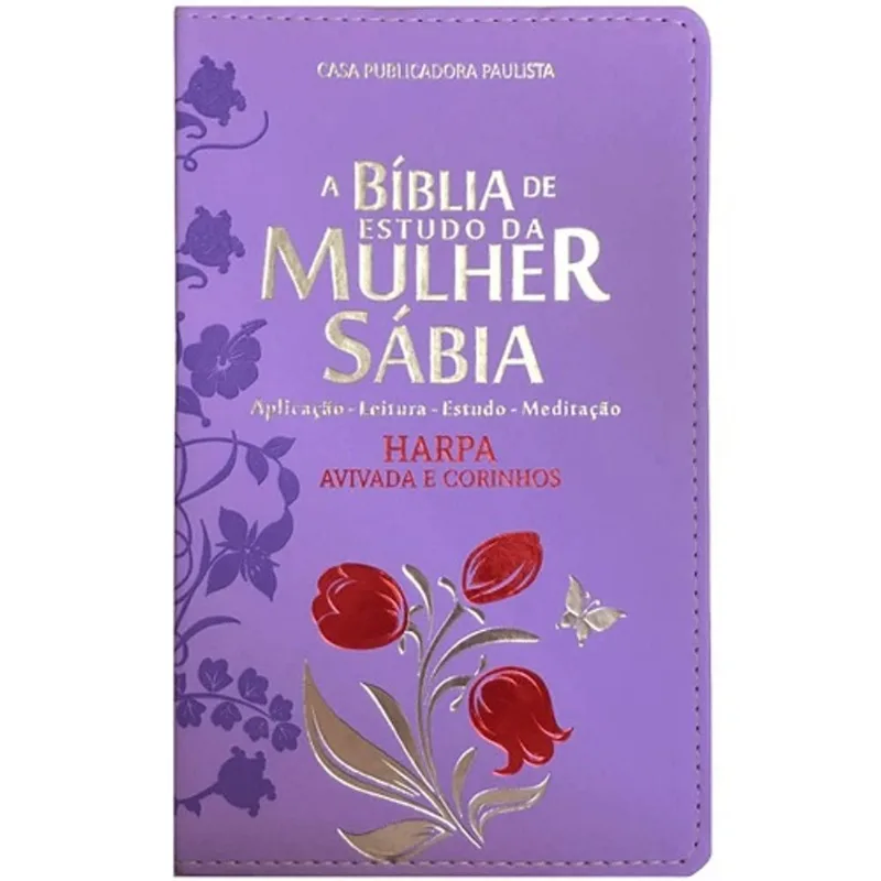 Bíblia De Estudo Da Mulher Sábia - Tulipa Lilás - Grande