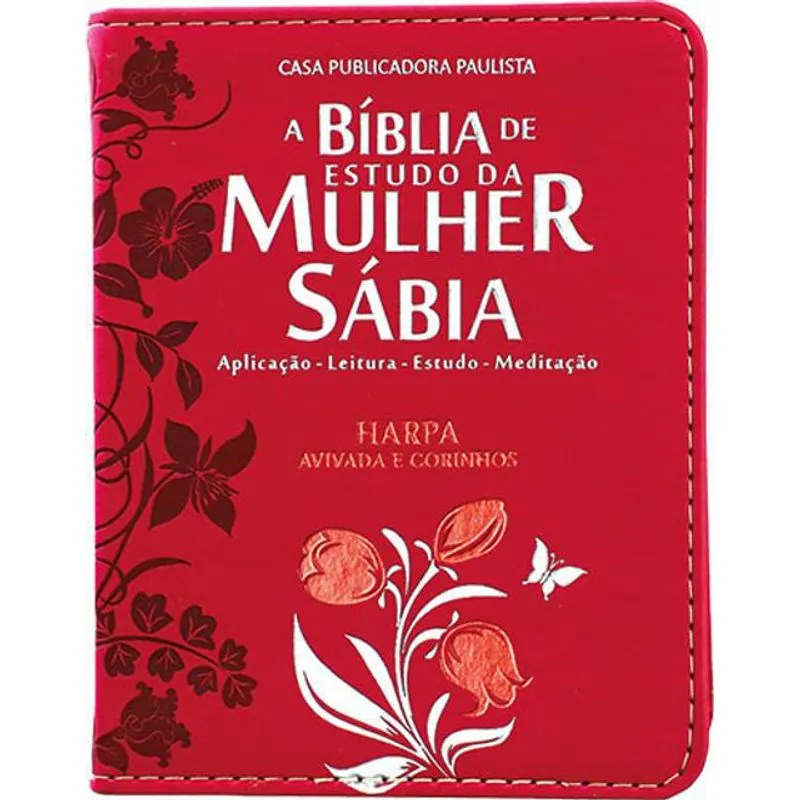 Bíblia Da Mulher Sábia Versão Bolsa Harpa Tulipa Vermelha