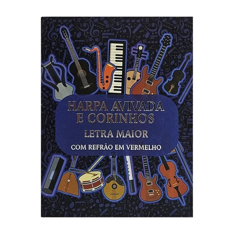 Harpa avivada e corinhos broch. pequeno c/ letra maior - mod. 04 notas musica