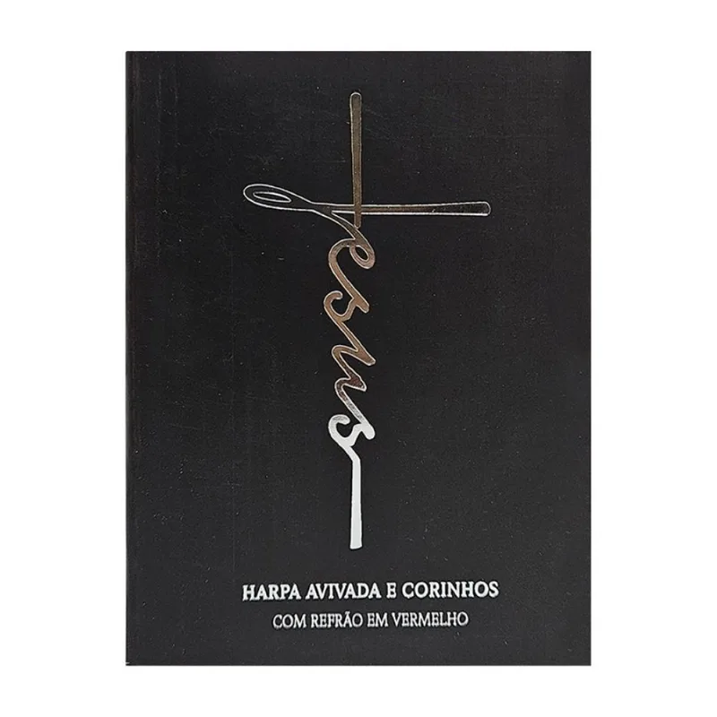 Harpa avivada e corinhos broch. pequeno c/ letra maior - mod. 09 jesus preta
