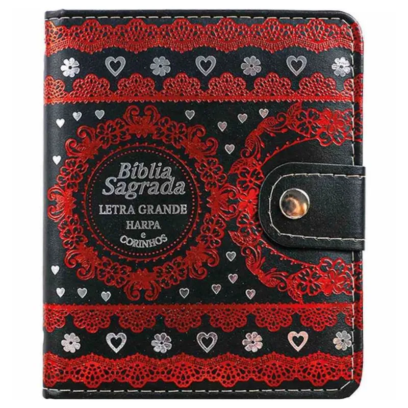 Bíblia Sagrada Carteira Harpa e Corinhos - arc - Letra Grande - Capa Luxo Preta