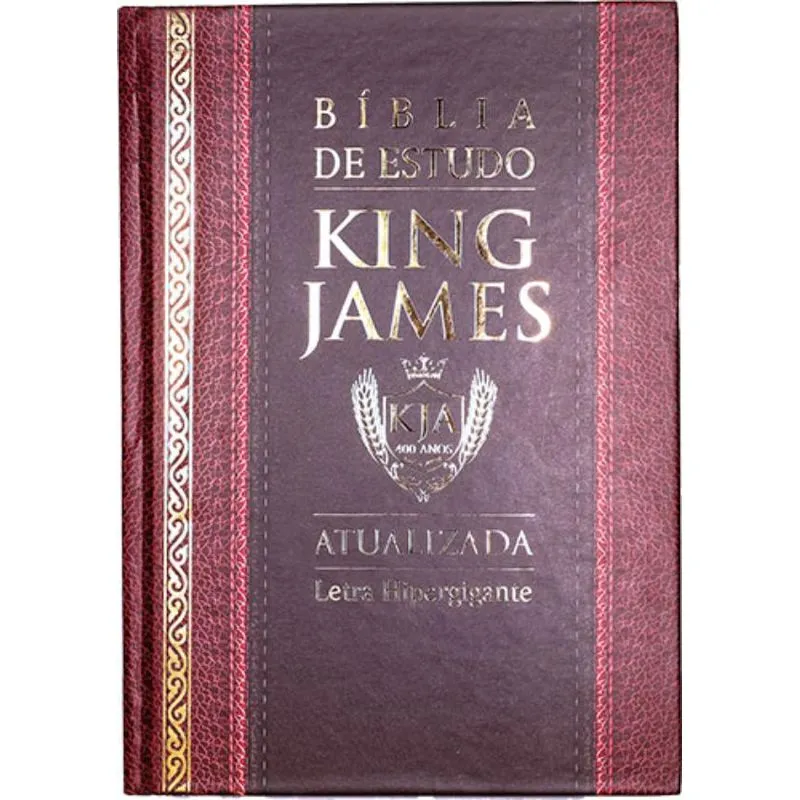 Bíblia de Estudo King James 1611 Capa Dura | Bordô e Preta
