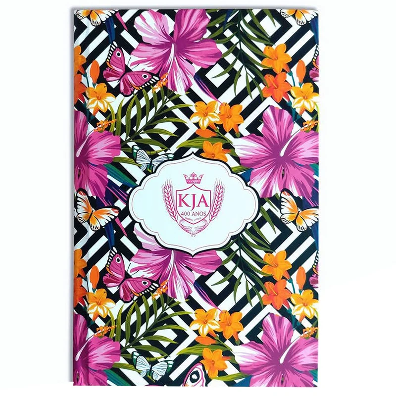 Bíblia Sagrada Slim Flores Hibisco | KJA | Letra Normal | Capa Dura