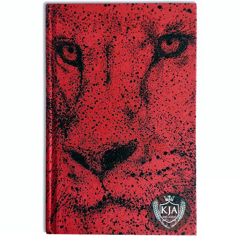Bíblia Sagrada Slim Leão Pontilhismo Vermelho | KJA | Letra Normal | Capa Dura