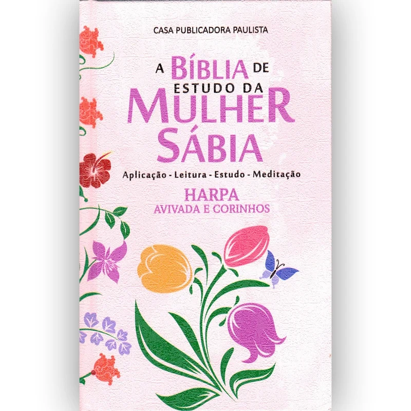 Bíblia de Estudo da Mulher Sábia | ARC | Harpa Avivada | Capa Dura Tulipa Rosas