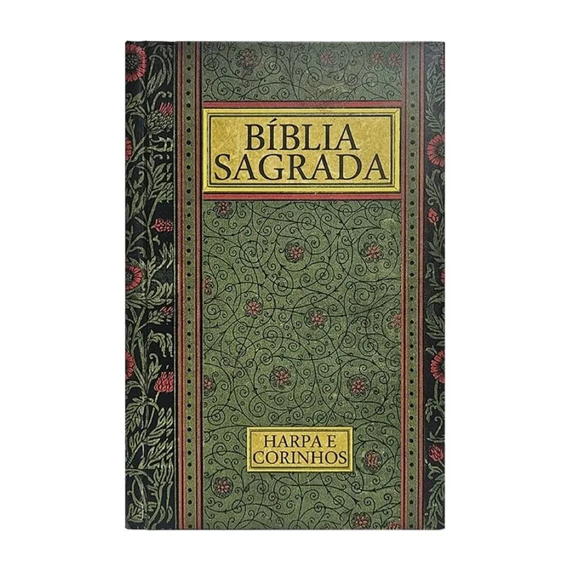 Bíblia gigante capa dura arc com harpa - vintage verde