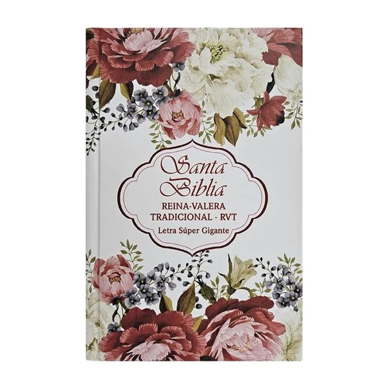 Biblia Reina Valera tradicional - rvt - letra súper gigante- tapa dura - floral colores