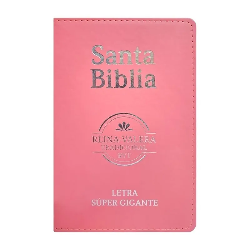 Santa biblia Reina Valera trad. rvt - lt súper gigante 1664 cuero artificial - rosa