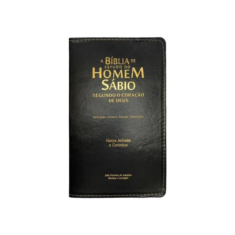 Biblia do homem sabio segundo O coracao de deus arc c/harpa- pu luxo - preto