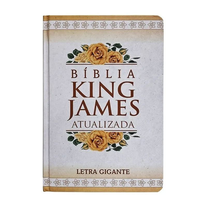 Bíblia King James atualizada letra gigante capa dura - rosa vintage