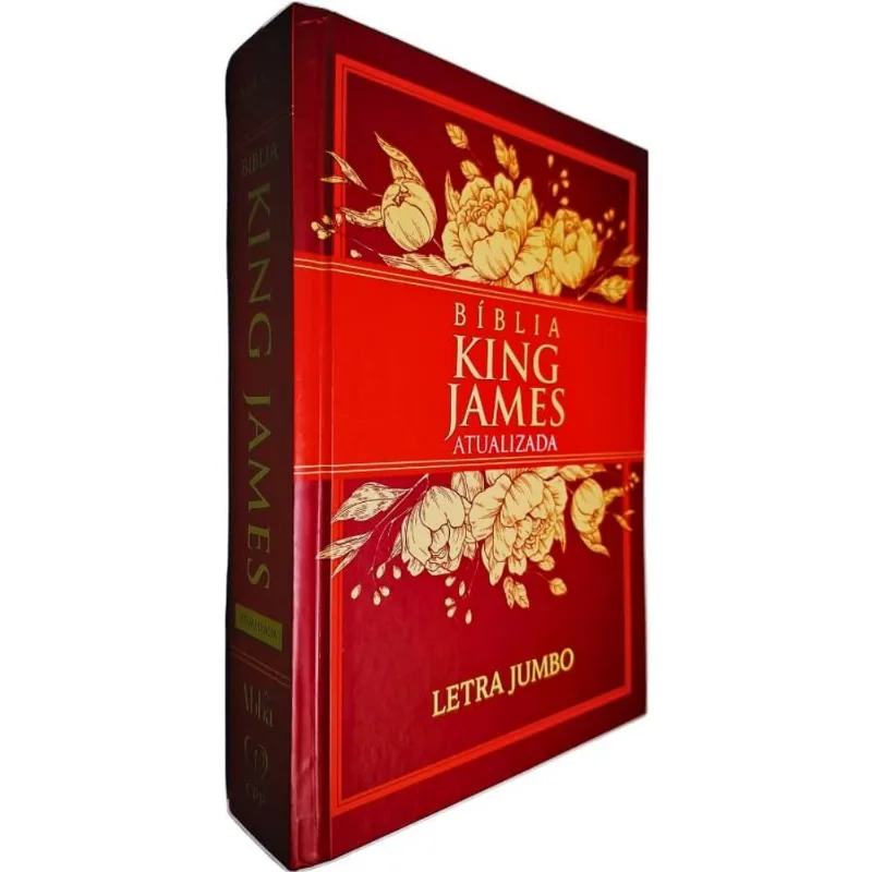 Bíblia Sagrada Kja King James Atualizada Letra Jumbo Edição Original De 400 Anos - 1611 Capa Dura Faixa Vermelha